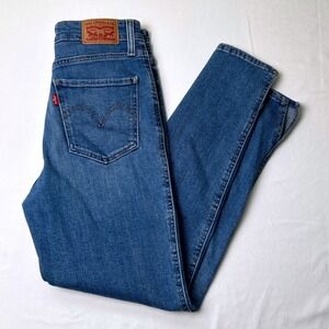 Levi's Womens 721 High Rise Skinny Ankle Button Fly Jeans Size 27/4 Blue Stretch